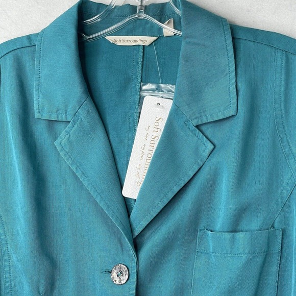 NWT $99 Soft Surroundings Tencel Lyocell Womens Size PM Medium Petite Blazer Top - Picture 11 of 15